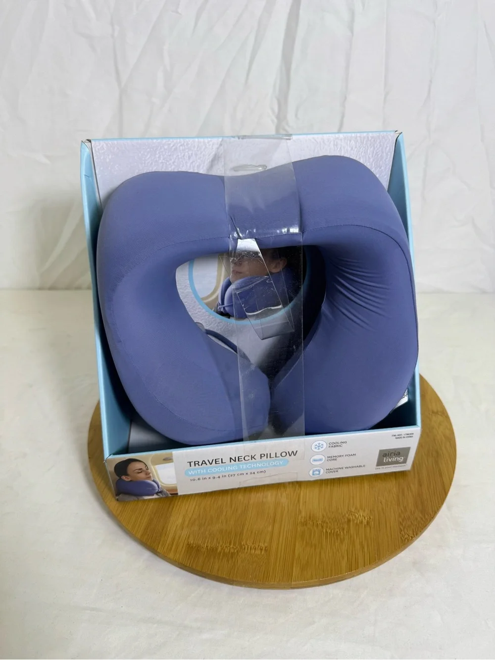 Airia Living Travel Neck Pillow Cooling Technology Memory Foam
